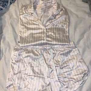 A set of silk pajamas